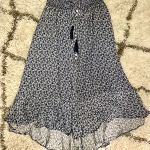 Floral Blue and White Maxi Skirt